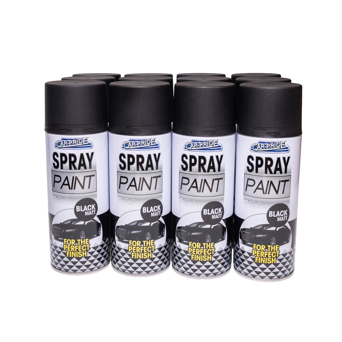 12 pack Car Pride Black Matt Spray Paint 400ml aerosol cans