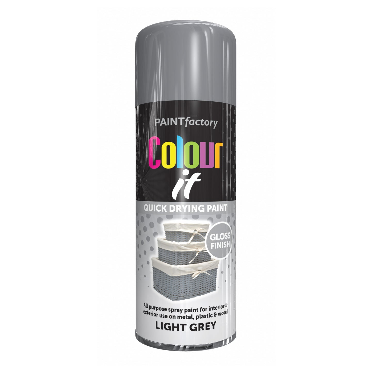 12 pack Paint Factory Colour It Light Grey Gloss Spray Paint 400ml quick drying aerosol paint