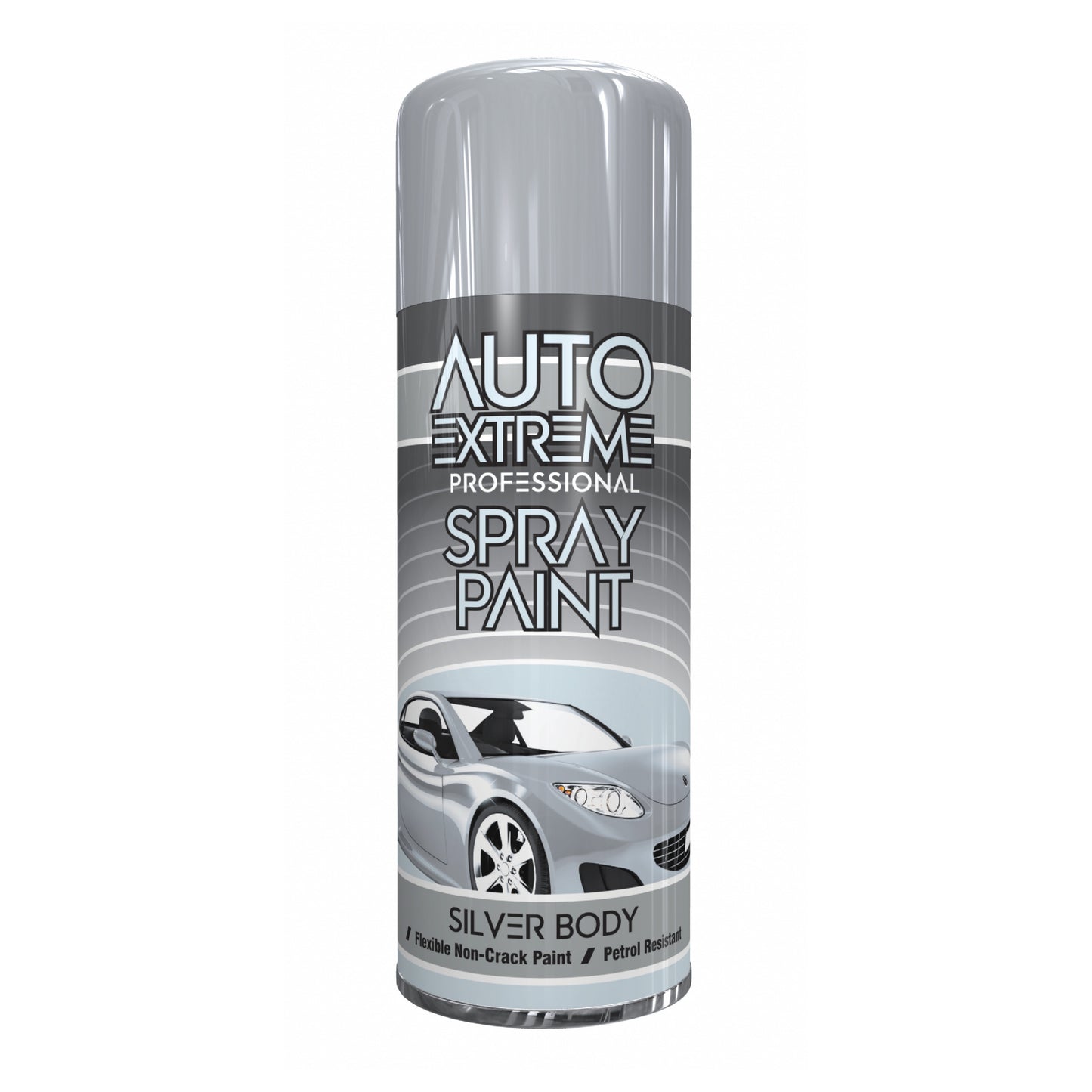 12 x AX Pro Spray Paint Gloss Silver Body 400ml aerosol cans