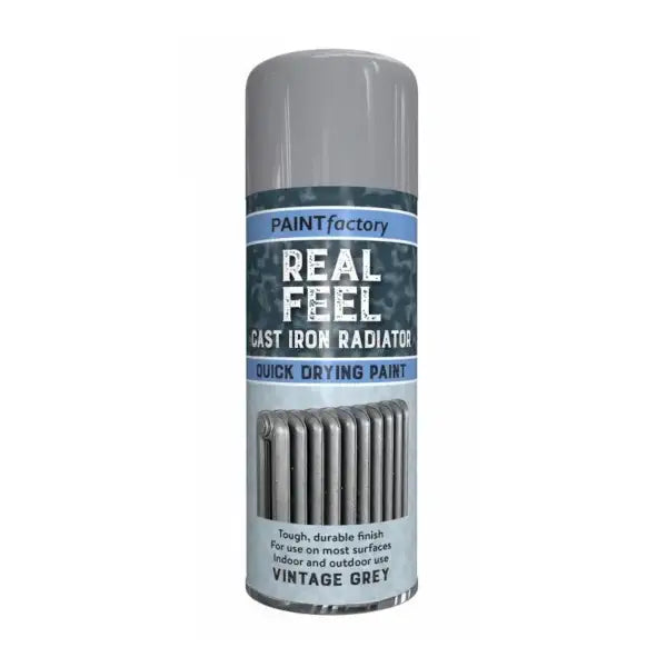 Paint Factory Radiator Grey Spray Paint 400ml – Vintage Cast Iron Effect with Real Feel Finish