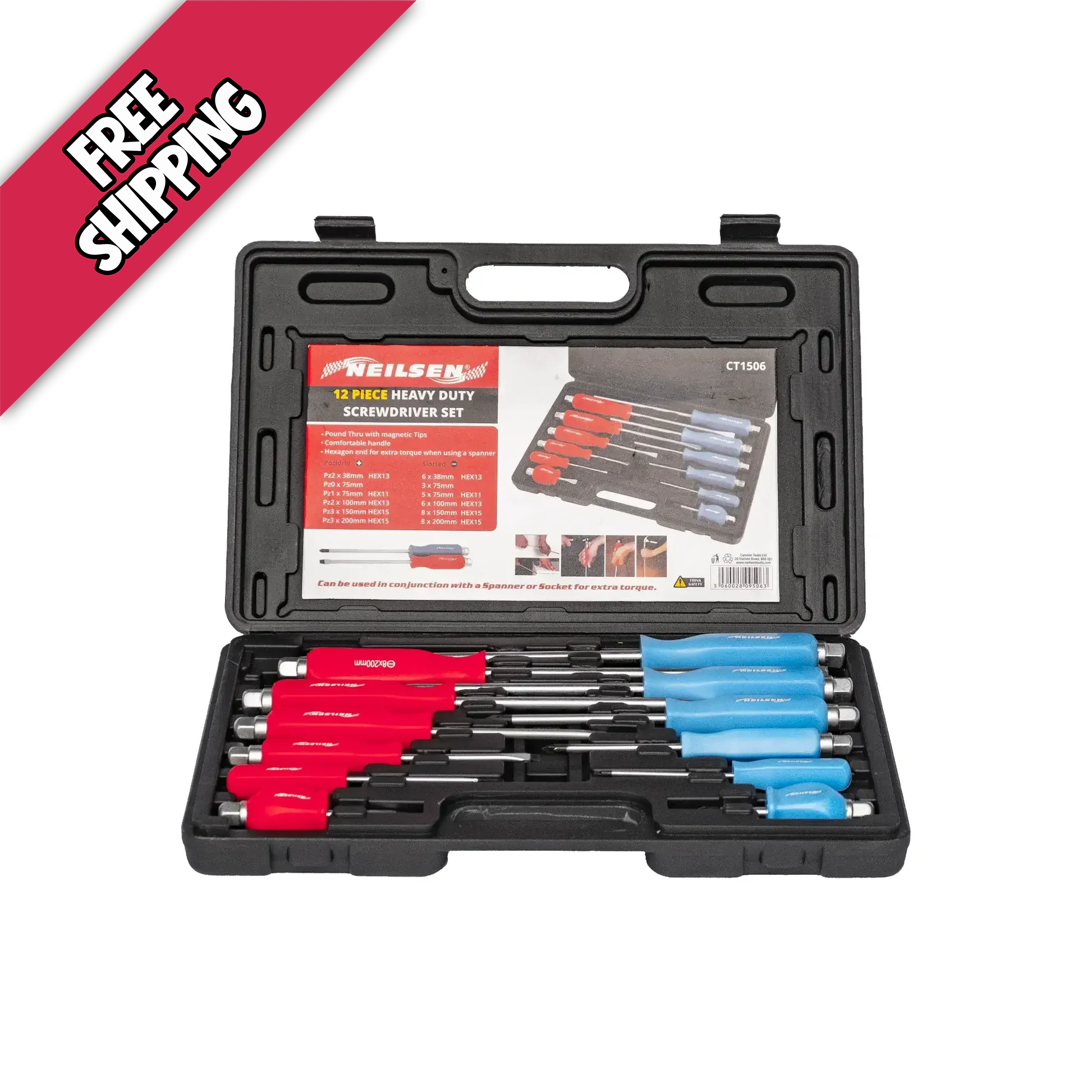 Neilsen 12 Piece Magnetic Screwdriver Set – Heavy Duty Pozi