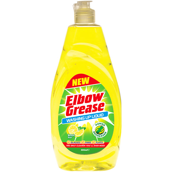 Elbow Grease Lemon Washing Up Liquid 600ml Bottle