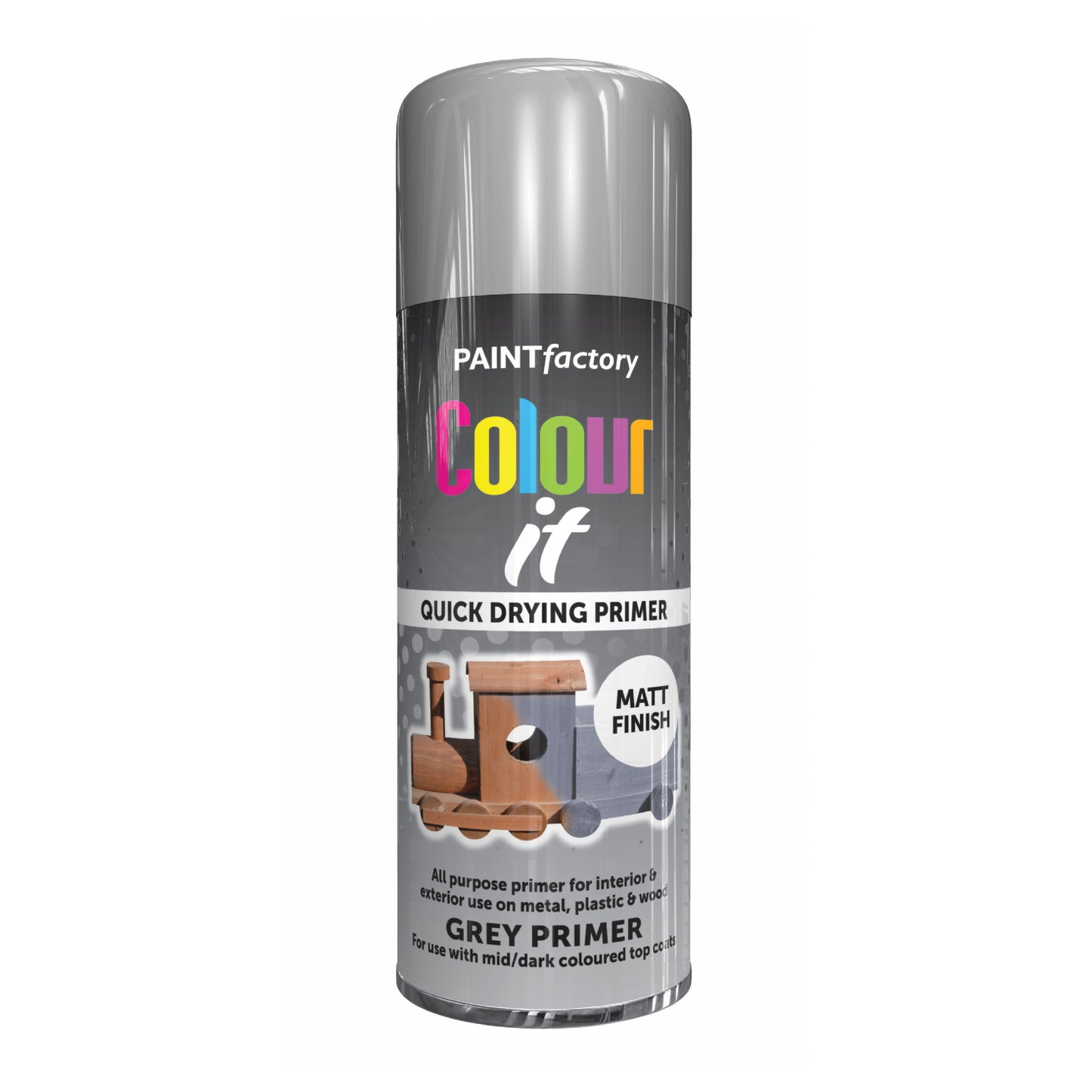 Paint Factory Colour It Grey Primer Spray Paint 400ml quick drying aerosol primer