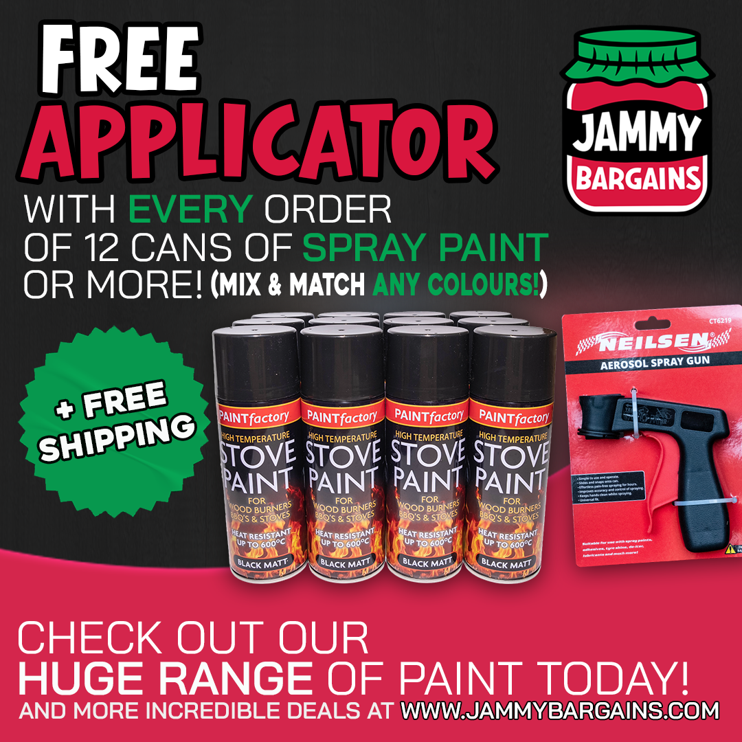 Paint Factory Stove Black Matt Spray Paint 400ml – Heat Resistant Paint for Wood Burners, BBQs & Stoves