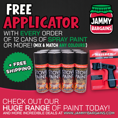 Paint Factory Stove Black Matt Spray Paint 400ml – Heat Resistant Paint for Wood Burners, BBQs & Stoves