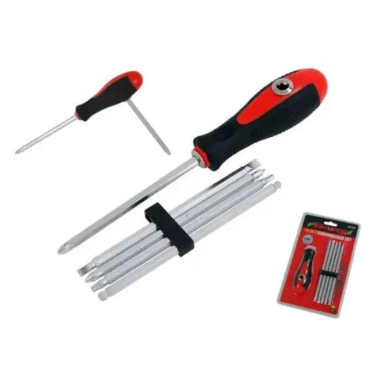 10 In 1 Screwdriver Set Two Way Handle T-Bar Screw 150mm in action all contents