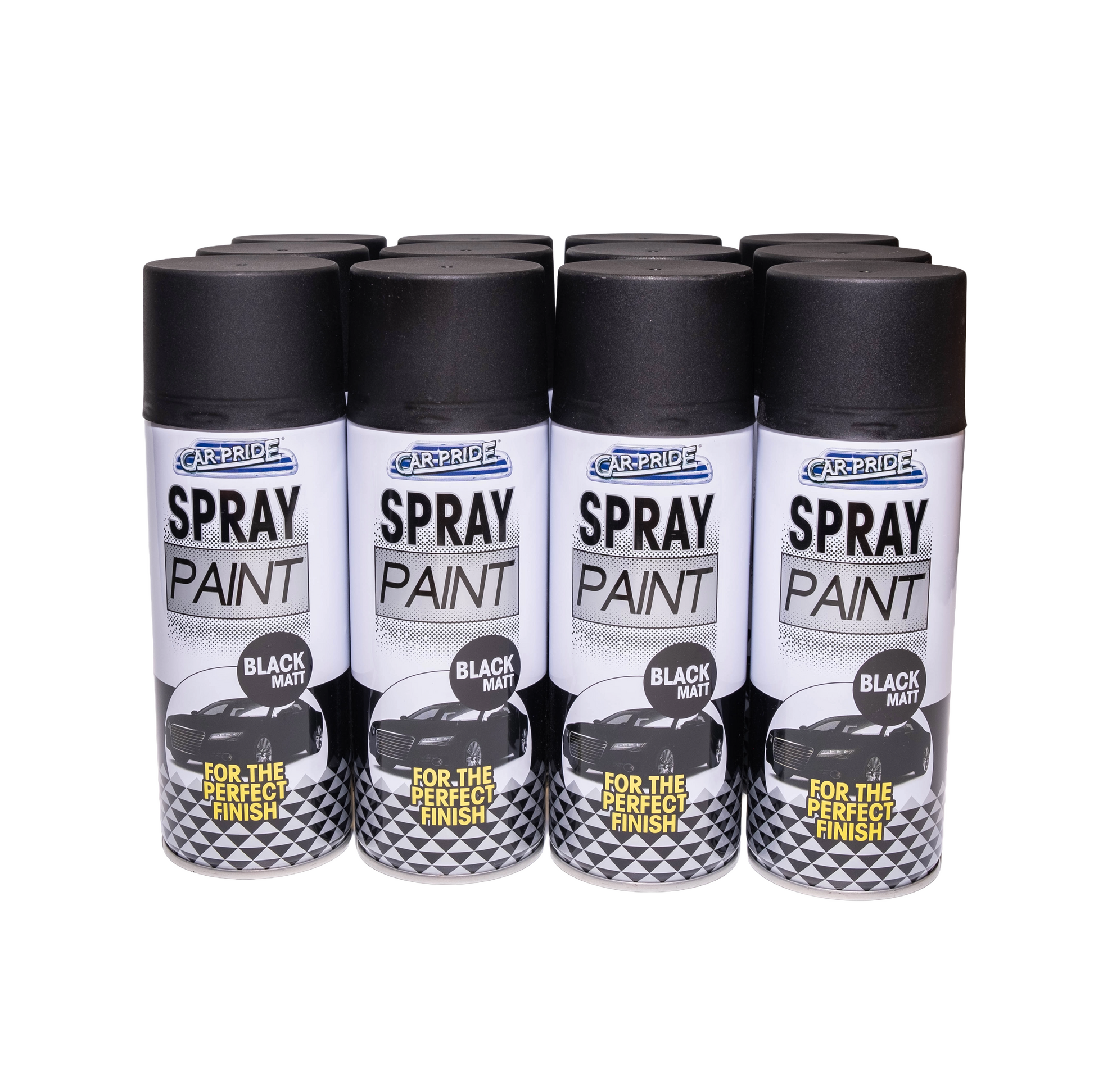 12 pack Car Pride Black Matt Spray Paint 400ml aerosol cans