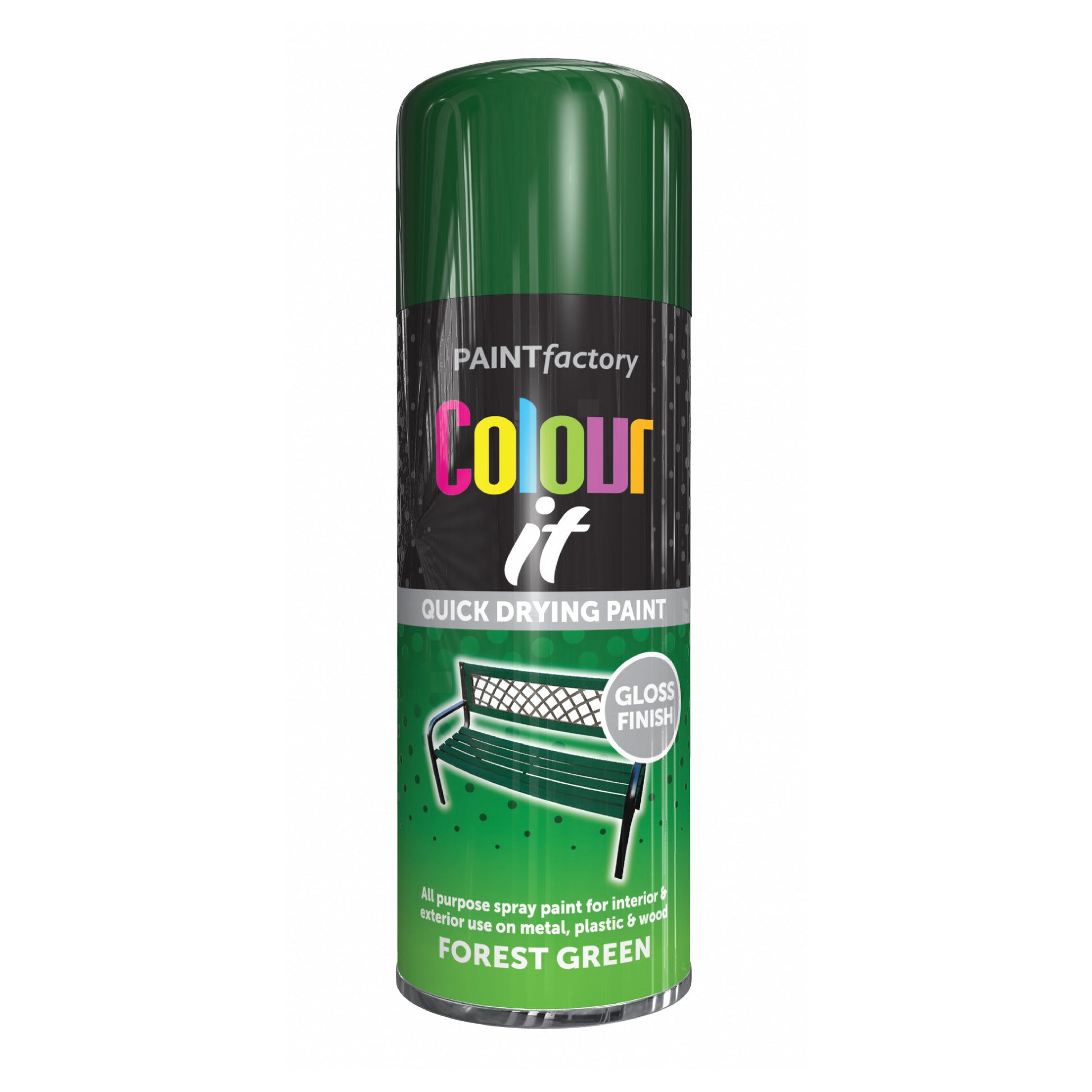 12 pack Paint Factory Colour It Forest Green Gloss Spray Paint 400ml quick drying aerosol paint
