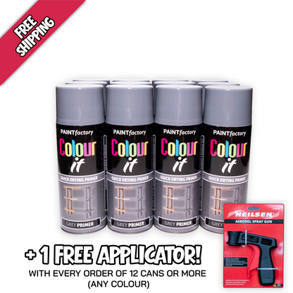 12 pack Paint Factory Colour It Grey Primer Spray Paint 400ml quick drying aerosol primer