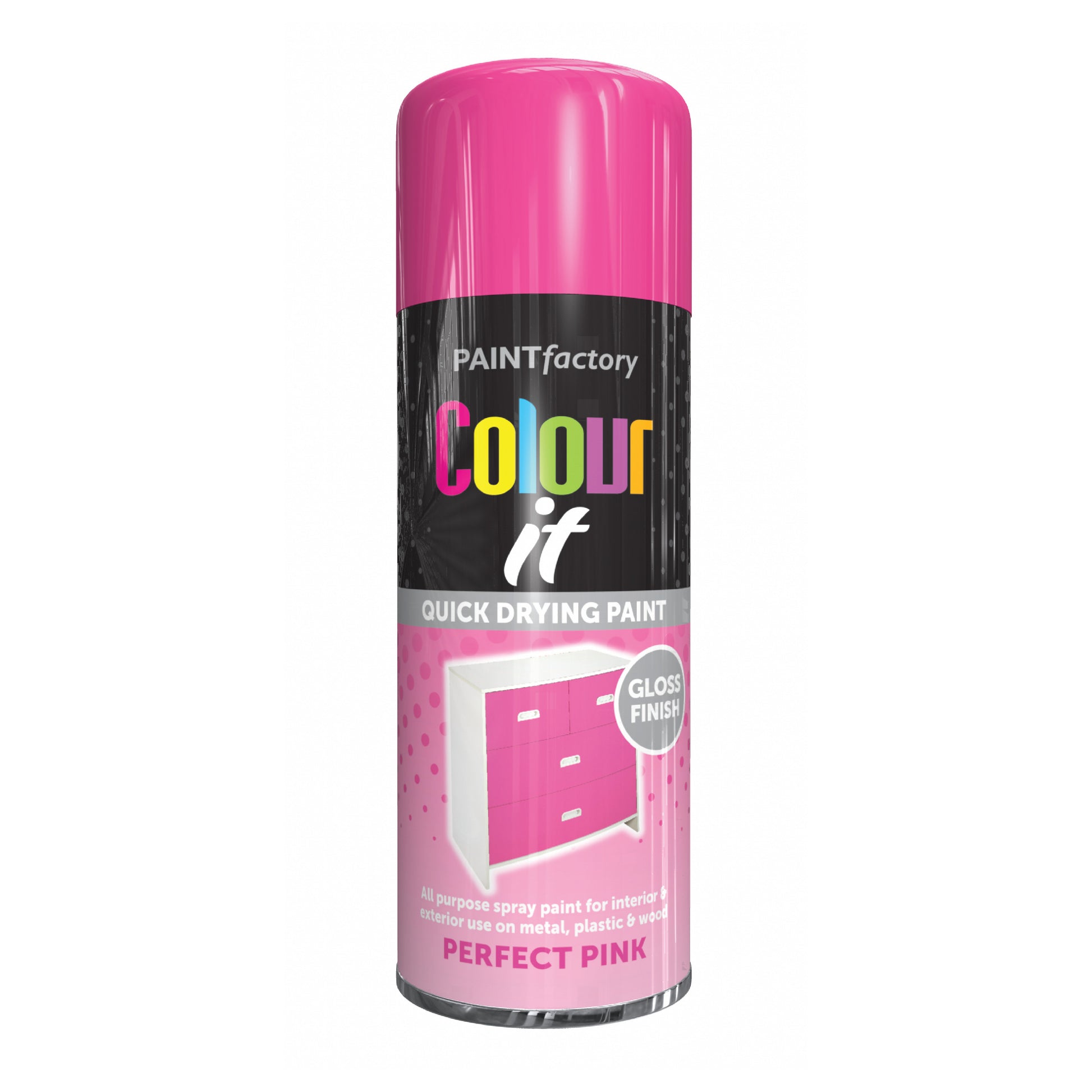 12 pack Paint Factory Colour It Perfect Pink Gloss Spray Paint 400ml quick drying aerosol paint