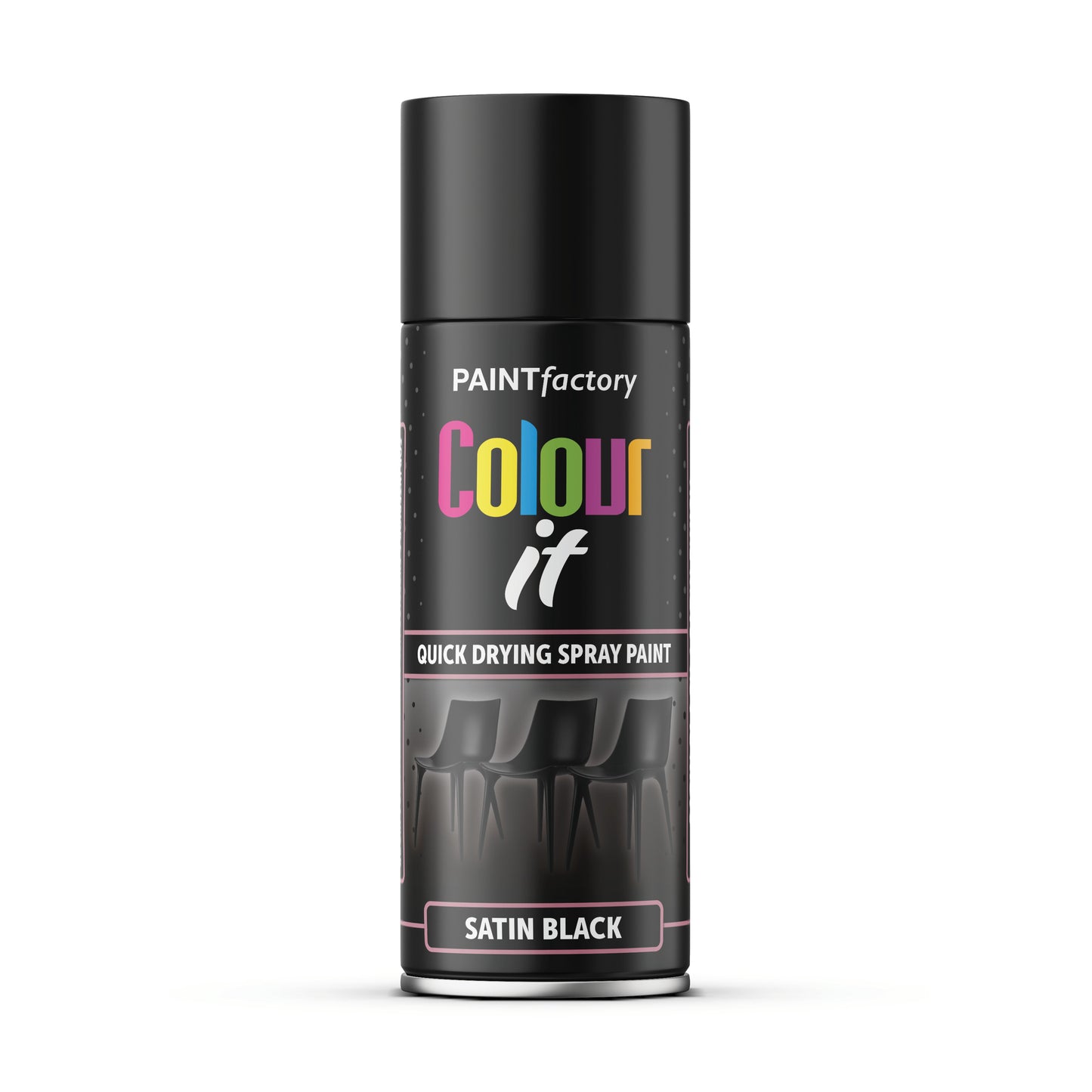 12 pack Paint Factory Colour It Satin Black Spray Paint 400ml quick drying aerosol paint