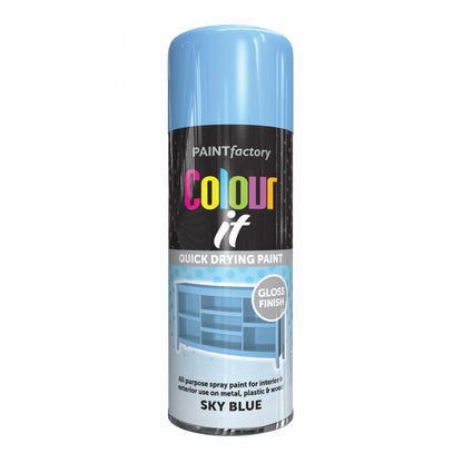 12 pack Paint Factory Colour It Sky Blue Gloss Spray Paint 400ml quick drying aerosol paint