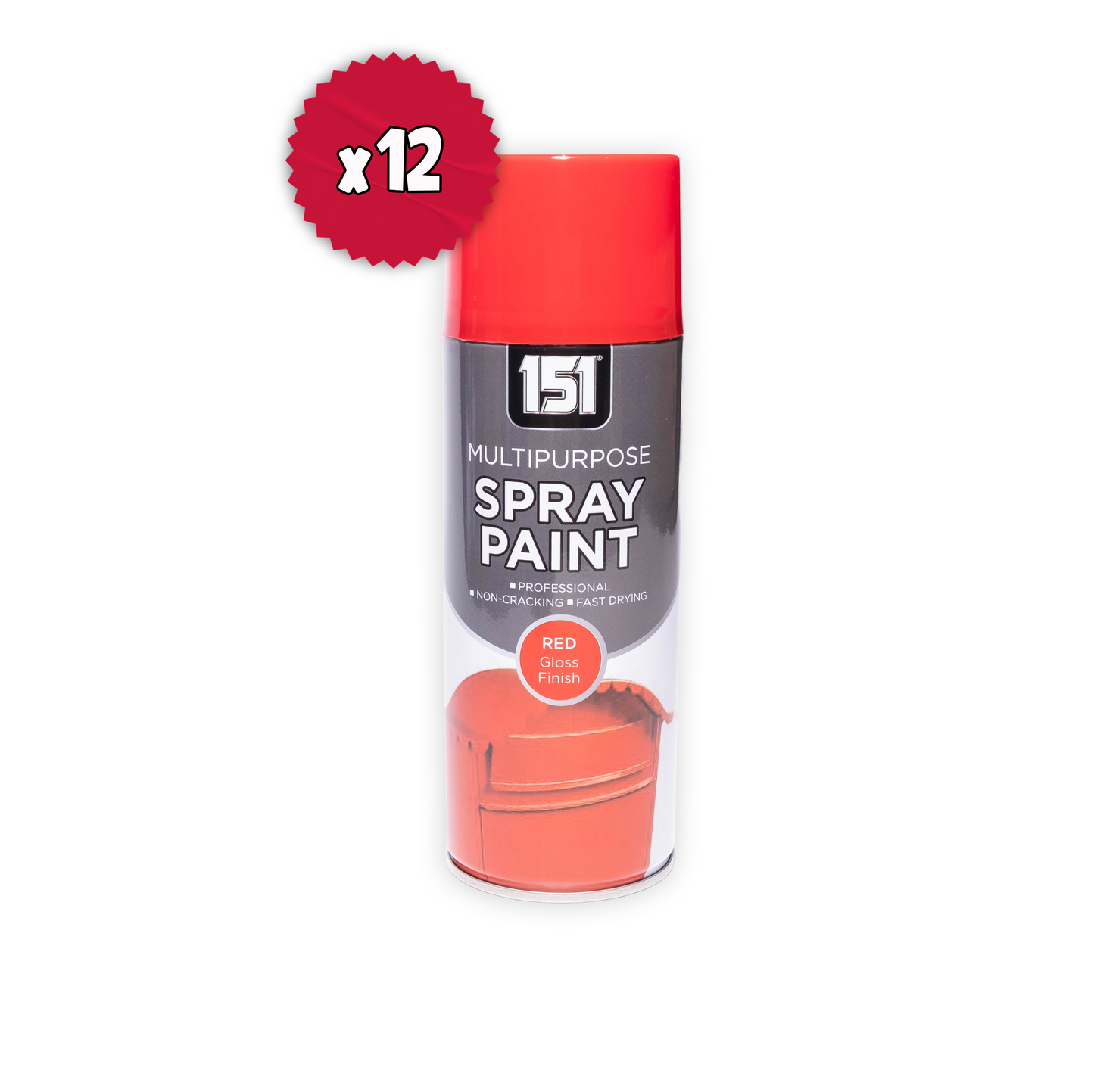 151 Red Gloss Spray Paint 400ml Available in Pack of 12