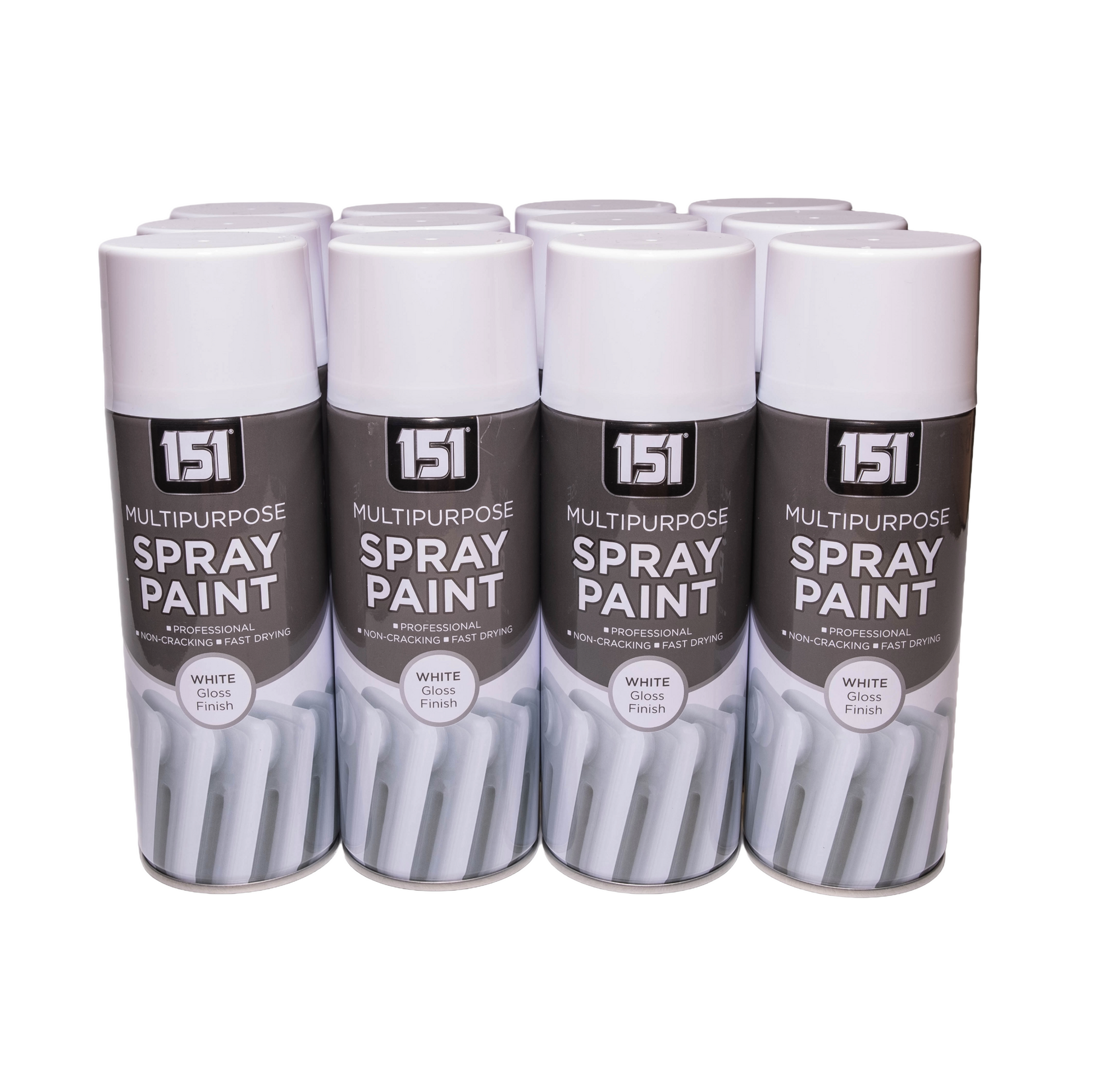 Bulk Pack of 151 White Gloss Spray Paint Aerosol Cans