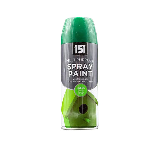 12 X 151 Green Gloss Spray Paint 400ml (1 Box) – Fast Dry Multi-Purpose Paint for Wood, Metal, Plastic & More