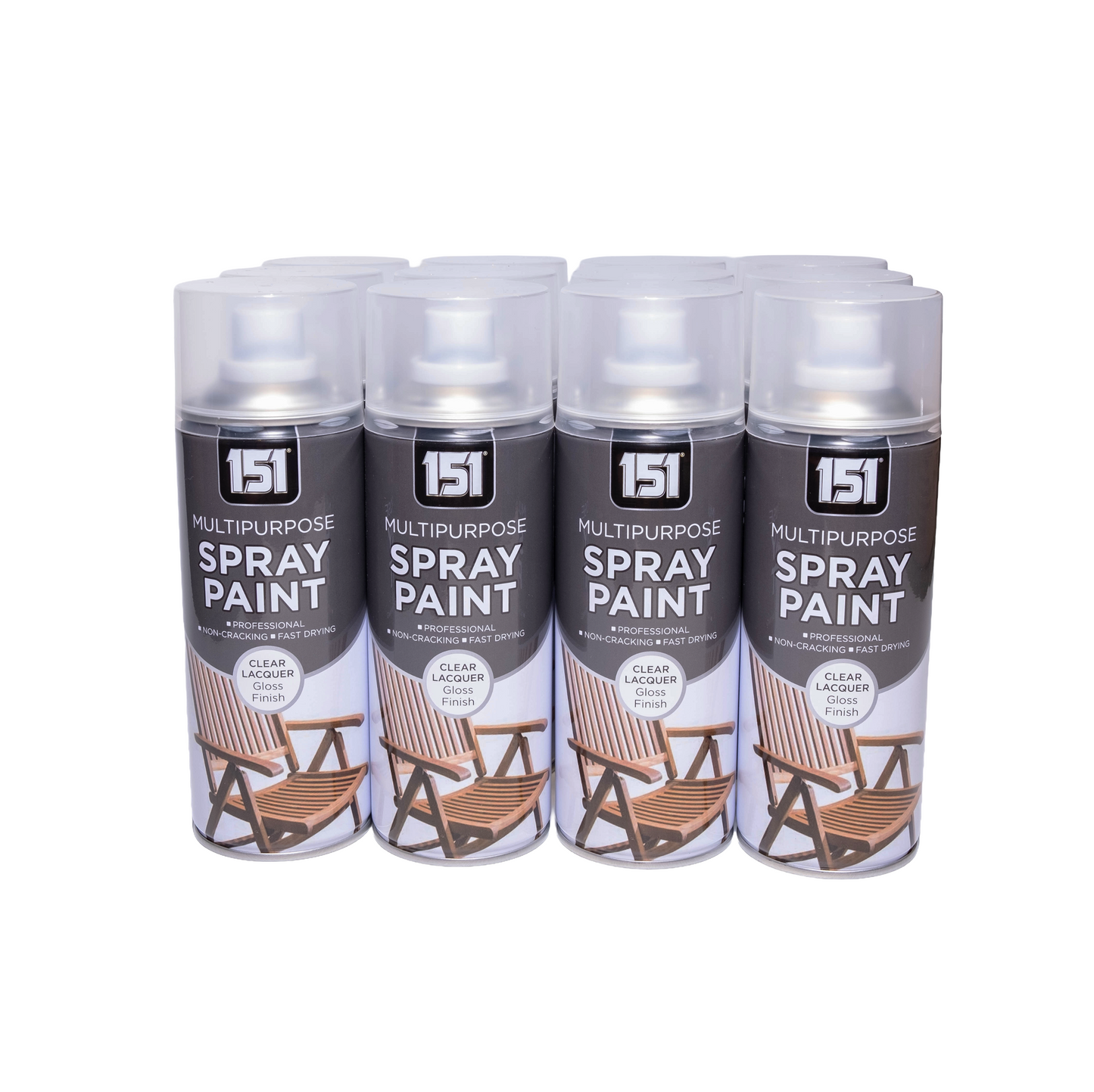 12 pack 151 Clear Lacquer Gloss Spray Paint 400ml bulk aerosol cans