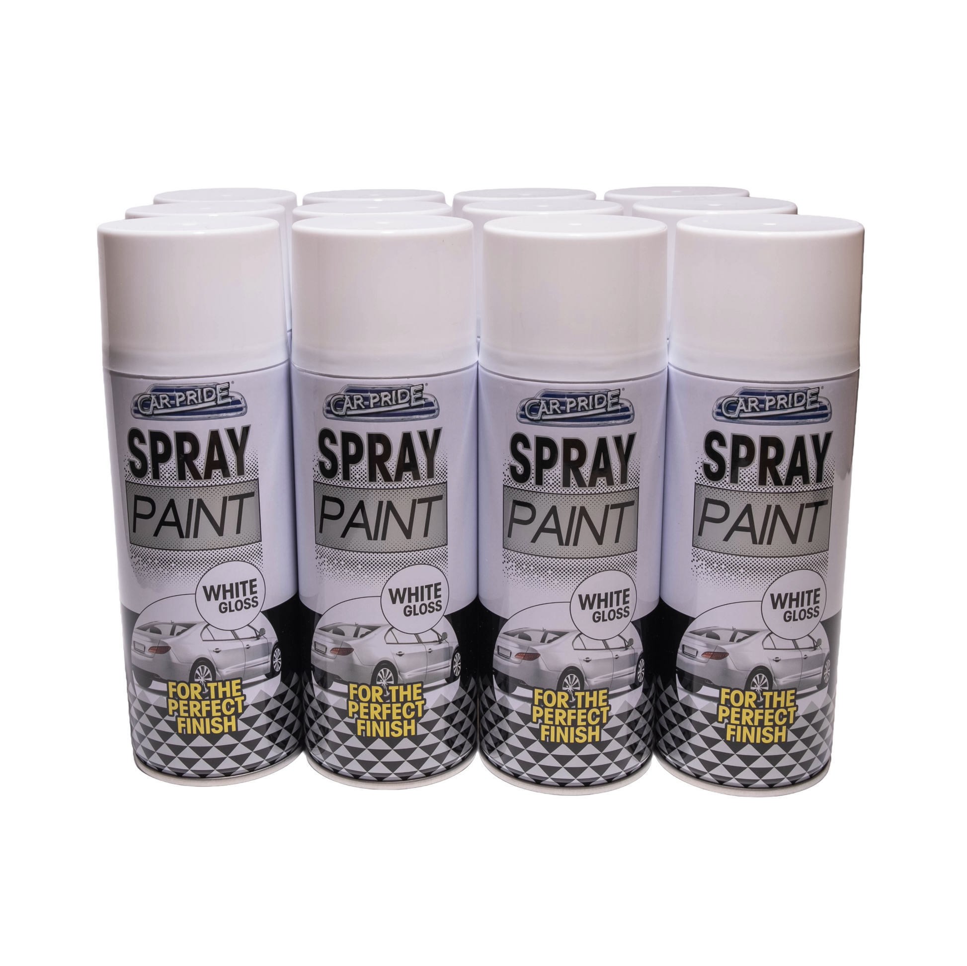 12 pack Car Pride White Gloss Spray Paint 400ml aerosol cans
