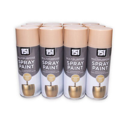12 pack 151 Champagne Gold Metallic Spray Paint 400ml bulk cans