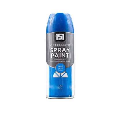 151 Blue Gloss Spray Paint 400ml – Quick Dry Multi-Purpose Paint for Wood, Metal, Plastic & More