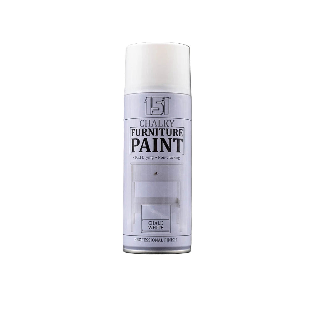 151 Chalky White Furniture Spray Paint 400ml – Quick Dry Multi-Purpose Matt Finish for Furniture, Wood & Crafts