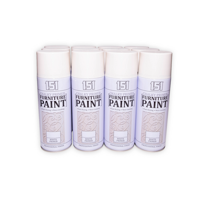 (1 Box) 12 X 151 Chalky Finish White Primer Spray Paint 400ml – Quick Dry Matt Primer for Furniture & DIY