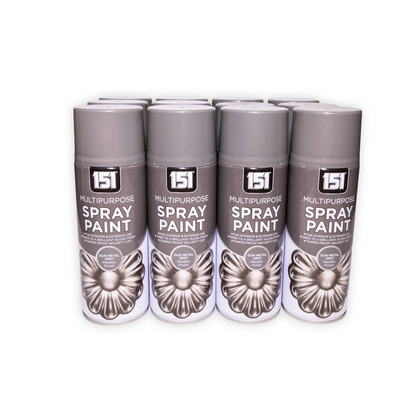 (1 Box) 12 X 151 Gun Metal Grey Spray Paint 400ml – Quick Dry Multi-Purpose Paint for Wood, Metal & Plastic