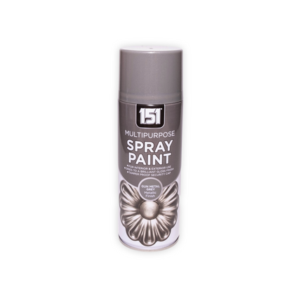 (1 Box) 12 X 151 Gun Metal Grey Spray Paint 400ml – Quick Dry Multi-Purpose Paint for Wood, Metal & Plastic
