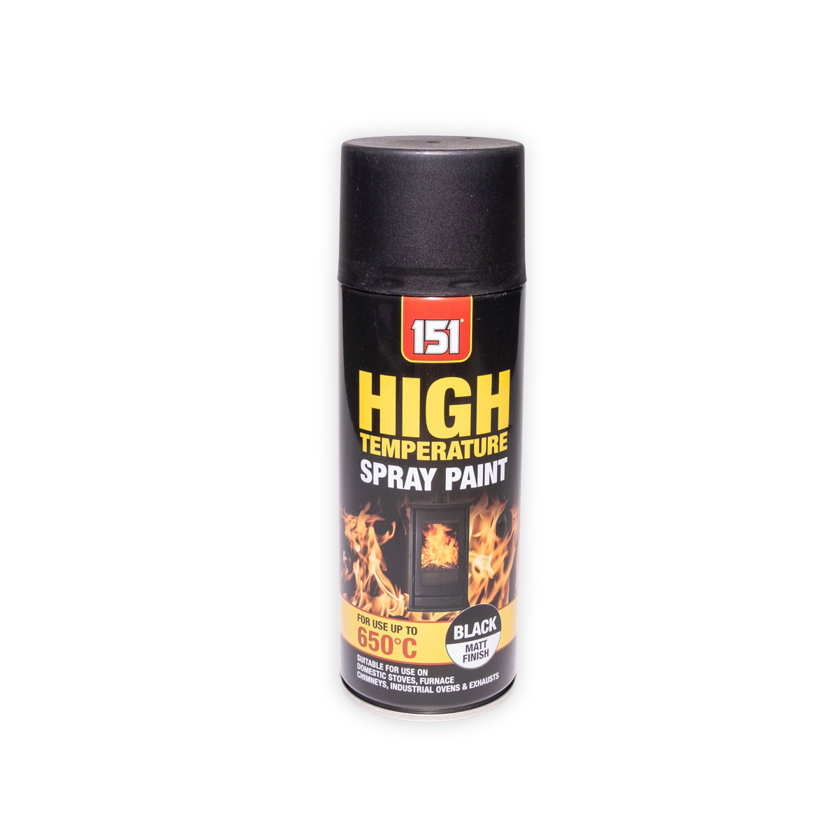 12 x 151 High Temperature Black Matt Spray Paint 400ml Heat Resistant 650°C with Free Applicator