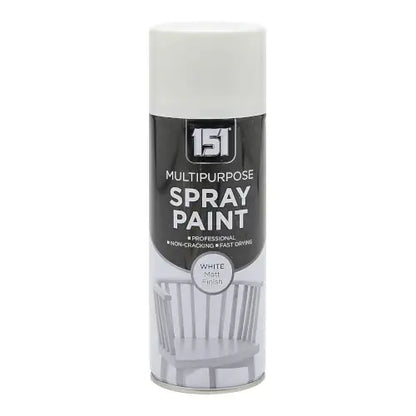 151 White Matt Spray Paint 400ml – Quick Dry Multi-Purpose Paint for Wood, Metal & Plastic