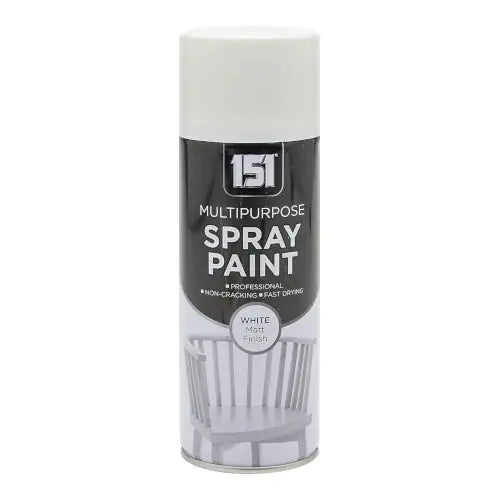 151 White Matt Spray Paint 400ml – Quick Dry Multi-Purpose Paint for Wood, Metal & Plastic