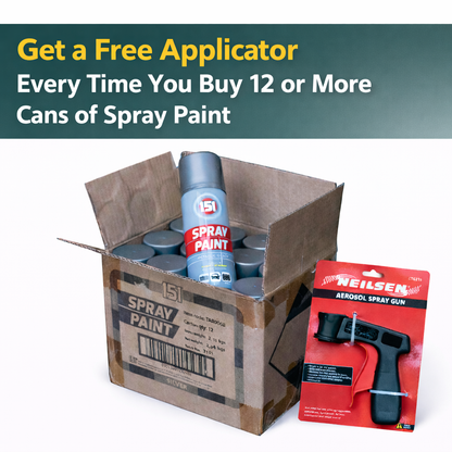 (1 Box) 12 X 151 Metallic Silver Spray Paint 200ml – Quick Dry Multi-Surface Paint for Wood, Metal & Vehicles WITH FREE APPLICATOR