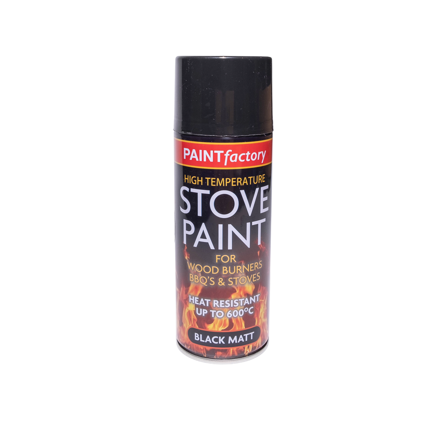 (1 Box) 12 X Paint Factory Stove Black Spray Paint 400ml – Heat Resistant Paint for Wood Burners, BBQs & Stoves