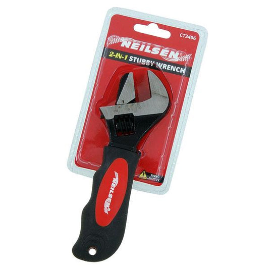 2-in-1 Neilsen Stubby Wrench CT3406 – Heavy Duty Reversible Jaw Hand Tool