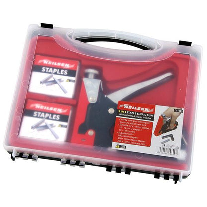 3 In 1 Staple Gun – Heavy Duty Stapler & Brad Nailer with Adjustable Pressure