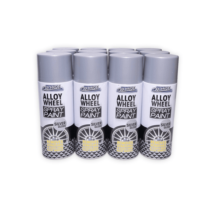 12 X Car Pride Alloy Silver Gloss Spray Paint 400ml – Fast Dry Wheel Paint for Alloy & Steel Rims