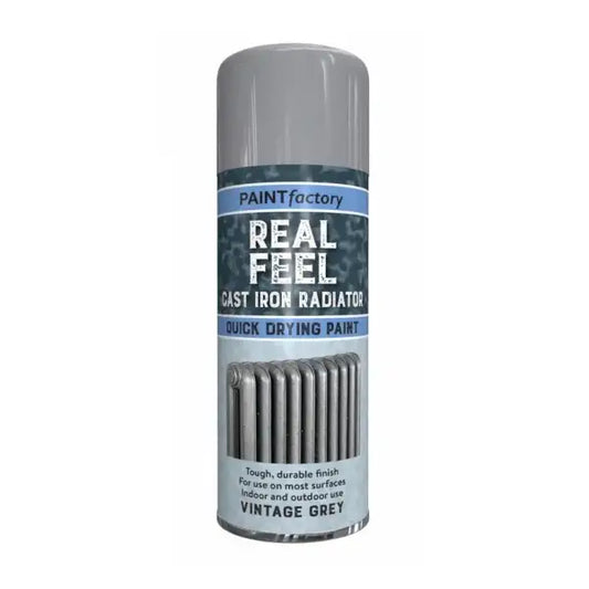 Paint Factory Radiator Grey Spray Paint 400ml – Vintage Cast Iron Effect with Real Feel Finish