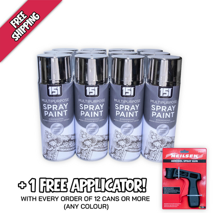 12 X Chrome Spray Paint 400ml (1 Box) – Durable, Fast-Drying Metallic Finish