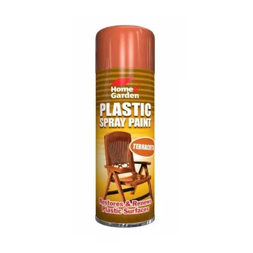 Home & Garden Terracotta Plastic Spray Paint 300ml – Quick Dry for PVC, Polypropylene & Resin