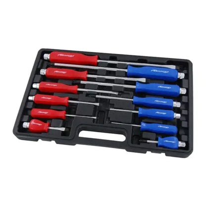 Neilsen 12 Piece Magnetic Screwdriver Set – Heavy Duty Pozi & Slotted Go-Through Drivers with Hex Tops out of the box