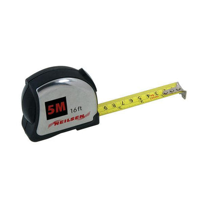 Neilsen Tape Measure 5m / 16ft CT1583 – Extra Wide Blade with Thumb Lock extended