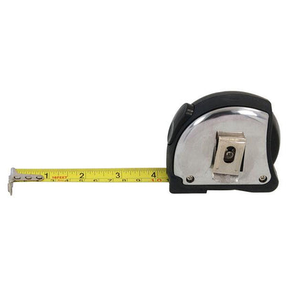 Neilsen Tape Measure 5m / 16ft CT1583 – Extra Wide Blade with Thumb Lock extended with clip showing