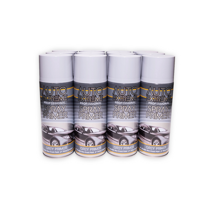12 X Auto Extreme Professional Grey Primer Spray Paint 400ml | Automotive Aerosol Primer