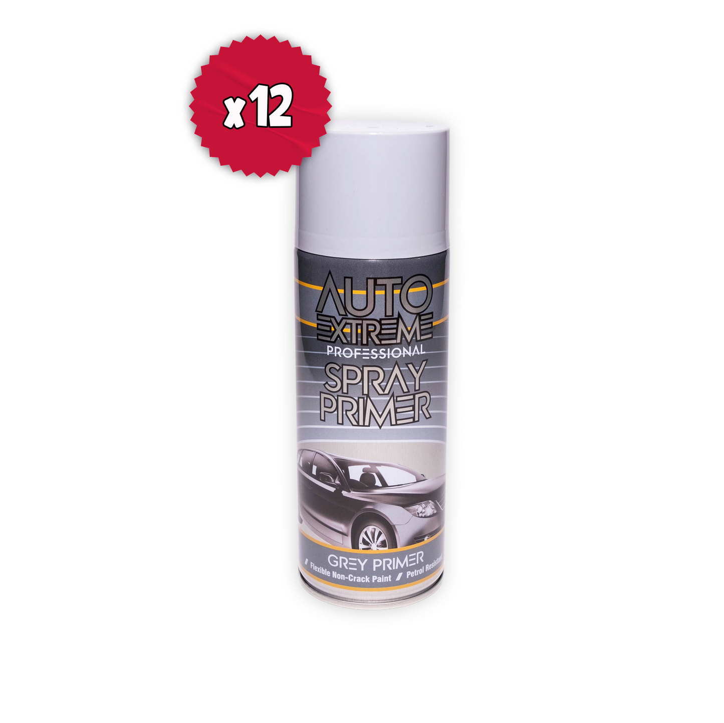 12 X Auto Extreme Professional Grey Primer Spray Paint 400ml | Automotive Aerosol Primer