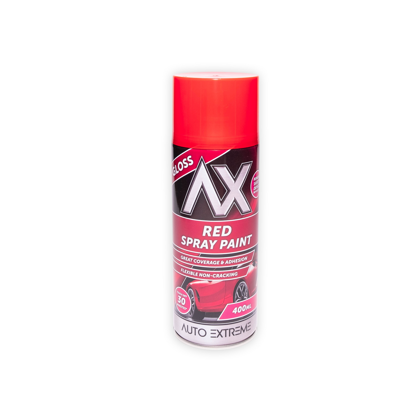 12 x AX Pro Spray Paint Red Gloss 400ml Professional Aerosol Paint for Metal Wood Plastic & Automotive Use