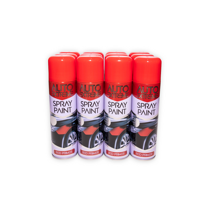 (1 Box) 12 X Auto Extreme Red Primer Spray Paint 250ml – Quick Dry Automotive Primer for Cars, Metal & Bodywork