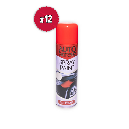 (1 Box) 12 X Auto Extreme Red Primer Spray Paint 250ml – Quick Dry Automotive Primer for Cars, Metal & Bodywork