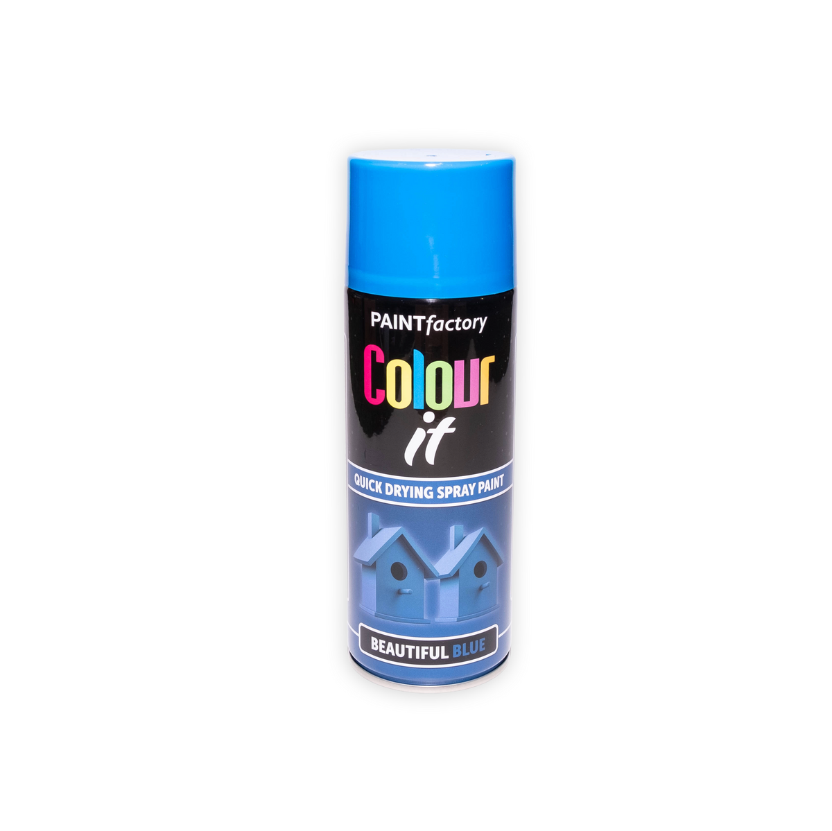 12 x Paint Factory Colour It Beautiful Blue Gloss Spray Paint 400ml Quick Dry Aerosol Paint for Wood Metal Plastic & DIY Projects