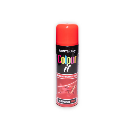 12 X Paint Factory Colour It Gloss Crimson Red Spray Paint 250ml | Multi Surface Aerosol Paint