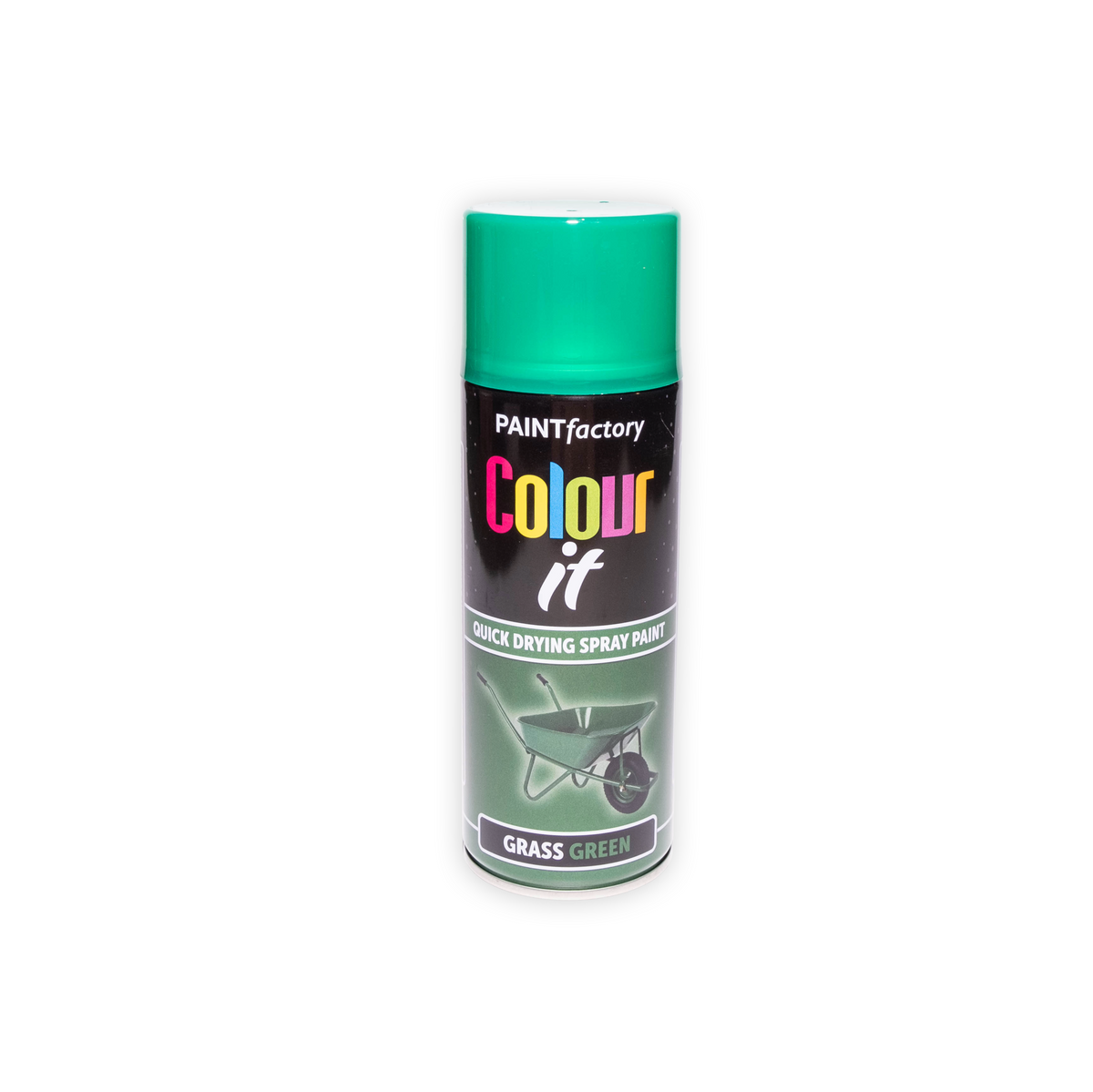 12 X Paint Factory Colour It Grass Green Gloss Spray Paint 400ml | Quick Dry Aerosol Paint