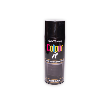 Paint Factory Colour It Black Matt Spray Paint 400ml quick drying aerosol paint can